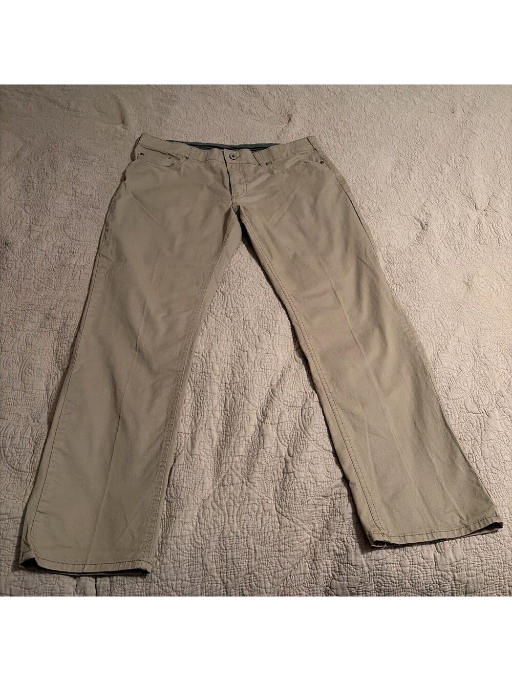 Member's Mark Men's Straight Fit Mason 5 Pocket Stretch Pant Size 34 x 30 Khaki